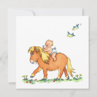Bébé sur cheval - Annonce de naissance