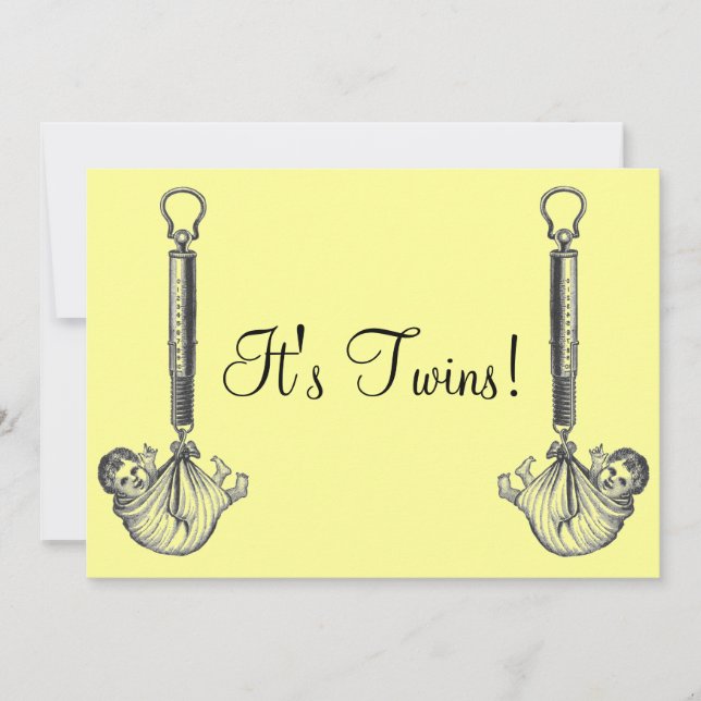 Faire-part bébé Twin vintage (Devant)