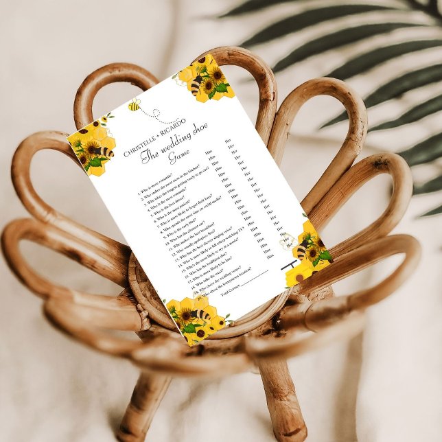 Faire-part Bee Mariage jeu de chaussures jeu de bachelorette  (Créateur téléchargé)