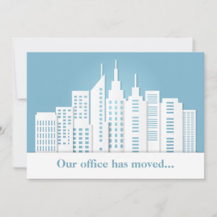 Faire-part Belle Blue Skyline Business Changement d'adresse