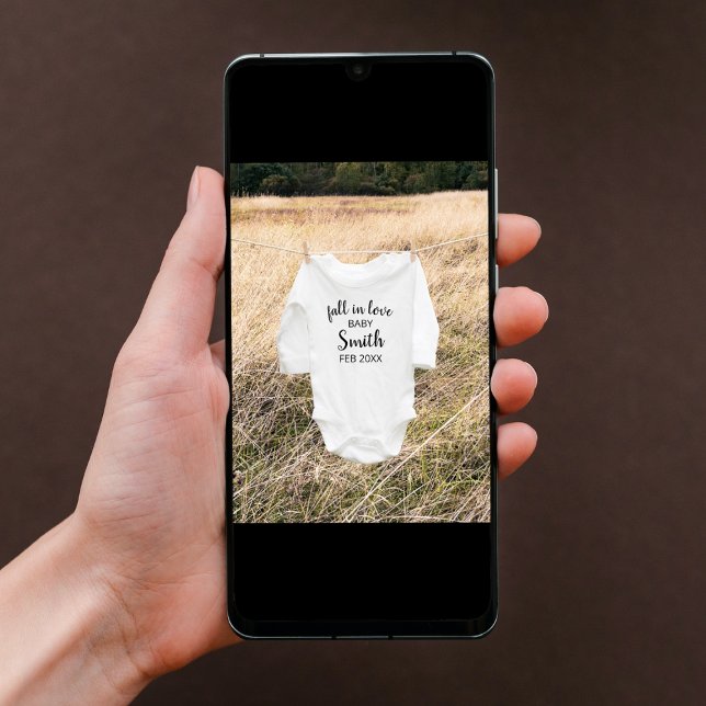 Faire-part Belle Chute En Amour Automne Photo Grossesse (fall in love pregnancy announcement photo card autumn pregnancy reveal)