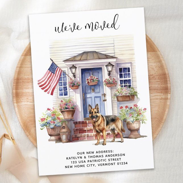 Faire-part Berger allemand Patriotique personnalisation Chien (Créateur téléchargé)