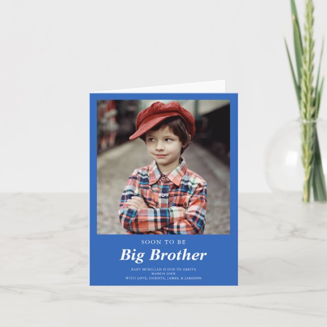 Faire-part Bientôt devenir la photo de Grother Blue (Devant)