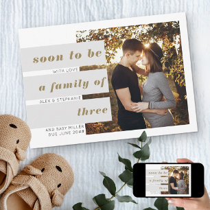Faire-part Bientôt être Photo Bloc texte Overlap Grossesse