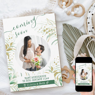 Faire-part Bientôt Maternité Photo Élégant Foliage