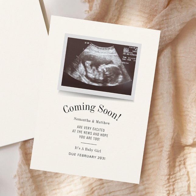 Faire-part Bientôt Ultrasound Photo Grossesse (Coming Soon Pregnancy Announcement Sonogram Card)