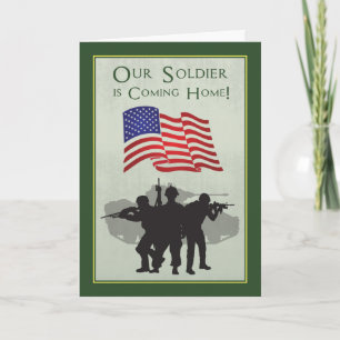 Faire-part Bienvenue à la maison d'un soldat en annonçant son