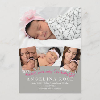 Faire-part Bienvenue bébé fille