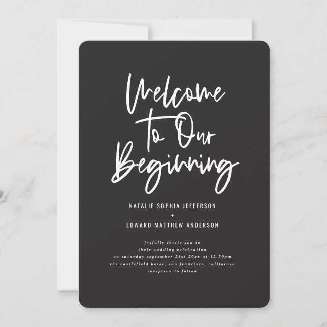 Faire-part Bienvenue dans notre mariage de début de feuillage (Devant)