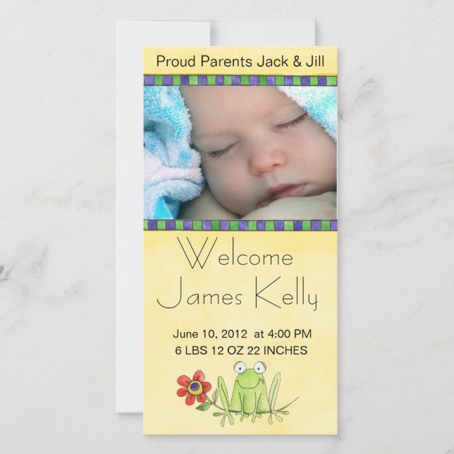 Faire-part bienvenue photo bébé (Devant)