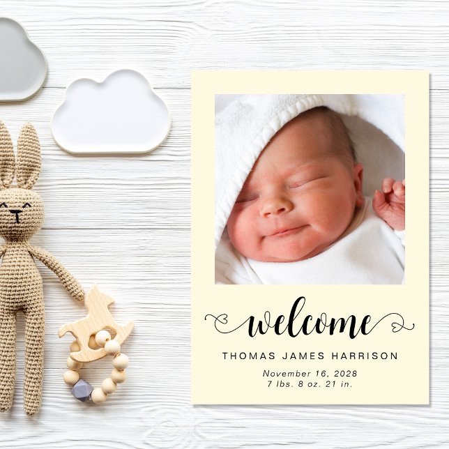 Faire-part Bienvenue Photos Bébé Jaune Naissance (A heartfelt and personalized way to introduce your bundle of joy to the world)