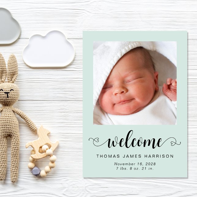 Faire-part Bienvenue Photos de bébé Naissance de la menthe (A heartfelt and personalized way to introduce your bundle of joy to the world)