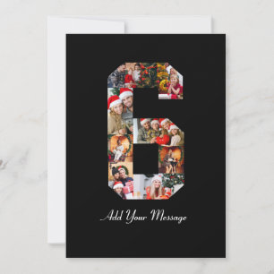 Faire-part Black and White Numéro 6 Photo Collage