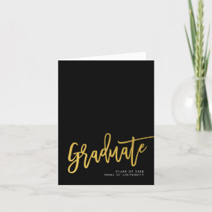 Faire-part Black Gold Modern Graduate Photo Classe De