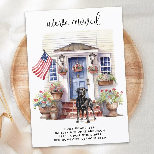 Faire-part Black Labrador Patriotic Personnalisé Chien Déména (Créateur téléchargé)