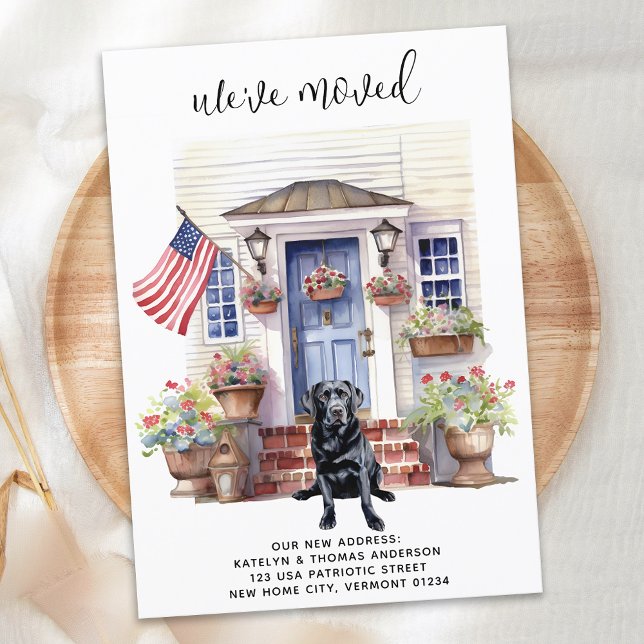 Faire-part Black Labrador Retriever Patriotic Chien Moving (Créateur téléchargé)