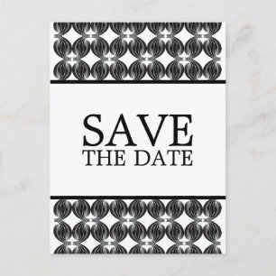 Faire-part Black Modern Deco Enregistrer la carte postale Dat