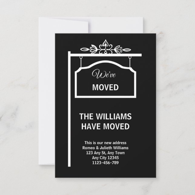 Faire-part Black & White Moving Announcement Card (Devant)