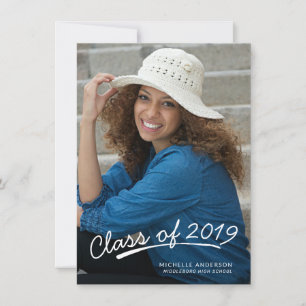 Faire-part blanc décontracté de photo de manuscrit