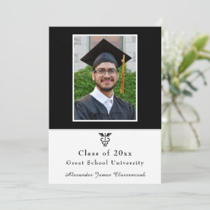 Faire-part Blanc noir moderne Médicale minimaliste