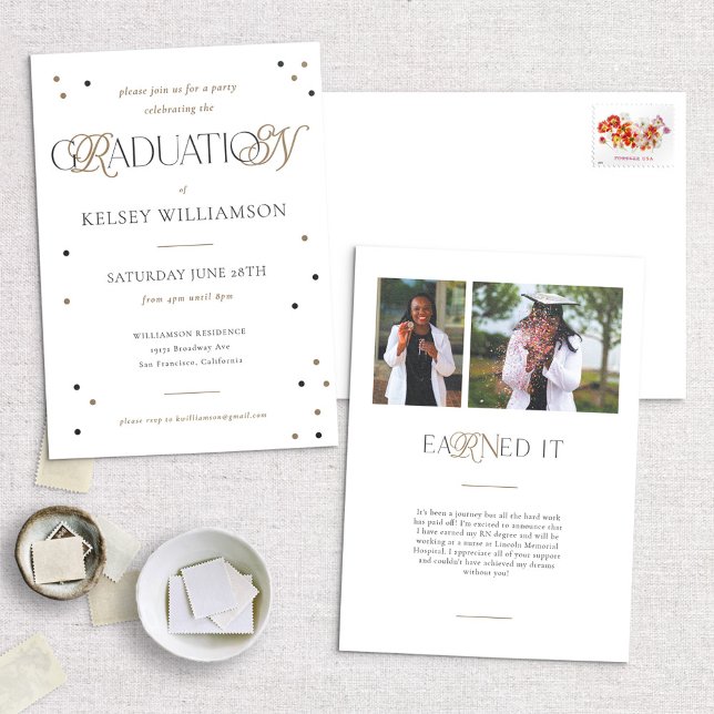 Faire-part Blancs Infirmière de la RN Diplôme de la Fête Invi (Créateur téléchargé)