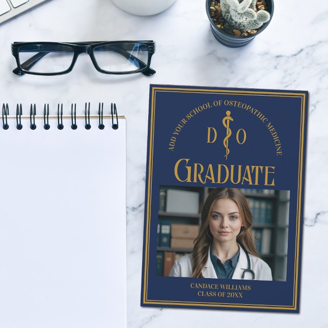 Faire-part Bleu bleu Ostéopathie Médicale de l'école (Créateur téléchargé)