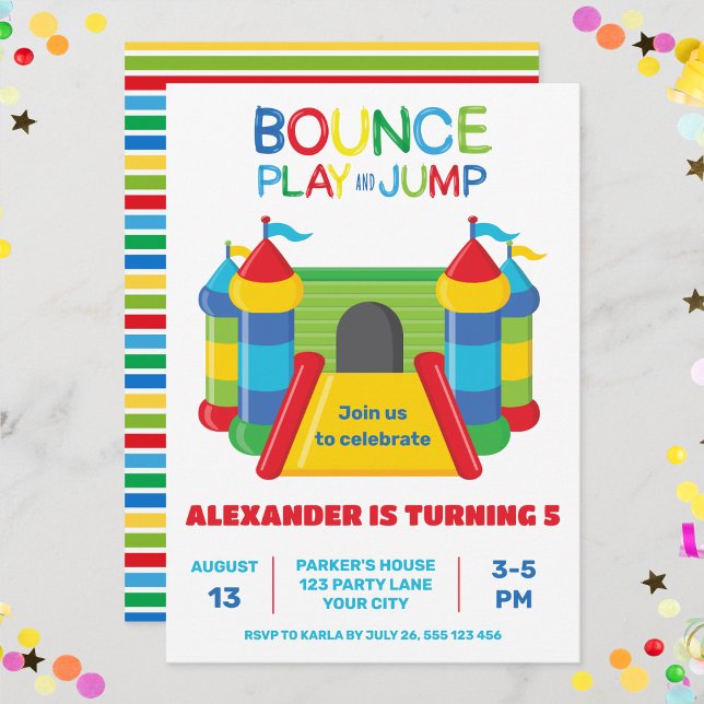 FAIRE-PART BLEU BOUNCE JOUER ET JUGER L'INVITATION (Créateur téléchargé)