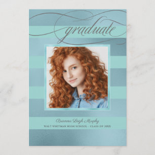 Faire-part Bleu et Grandes Eaux avec Diplôme Photo