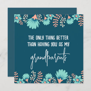 Faire-part Bleu sauvage Grossesse florale Révéler aux grands-