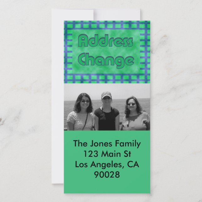 Faire-part bleu vert que nous avons déplacé (Devant)