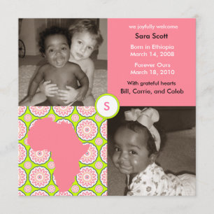 Faire-part Bloc Afrique : Flore rose