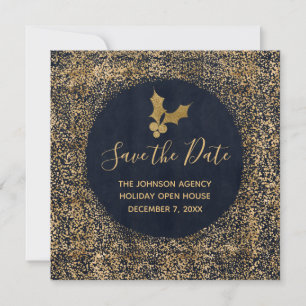 Faire-part Blue and Gold Enregistrer la date Business Holiday