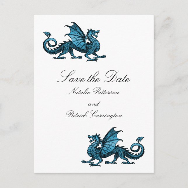 Faire-part Blue Dragon Enregistrer la carte postale Date (Devant)