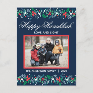 Faire-part Blue Garland Hanukkah - Carte postale