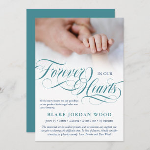 Faire-part Blue Turquoise pour toujours dans nos coeurs Baby