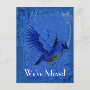 Faire-part Bluebird Art Nouvelle adresse Nature Carte postale