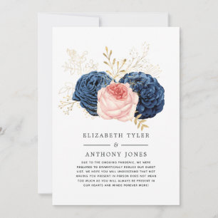 Faire-part Blush, Navy et Gold Floral Invité Mariage réduit