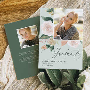 Faire-part Boho Blooms Diplôme photo