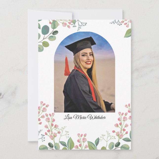 Faire-part Boho Floral College Graduation Announcement (Devant)