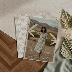 Faire-part Boho Retro Tropical Palm Tree Graduation Photo