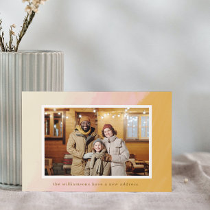 Faire-part Boho rose jaune Nous avons déménagé Nouvelle Adres