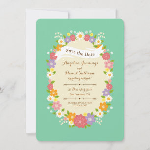 Faire-part Boho Rustic Floral Wreath Mariage (Monnaie)