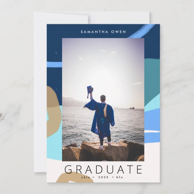 Faire-part Boho Shapes Moderne Photo School Grad (Devant)