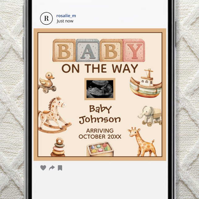 Faire-part Boho Watercolor Gender Neutral Digital Pregnancy (Créateur téléchargé)