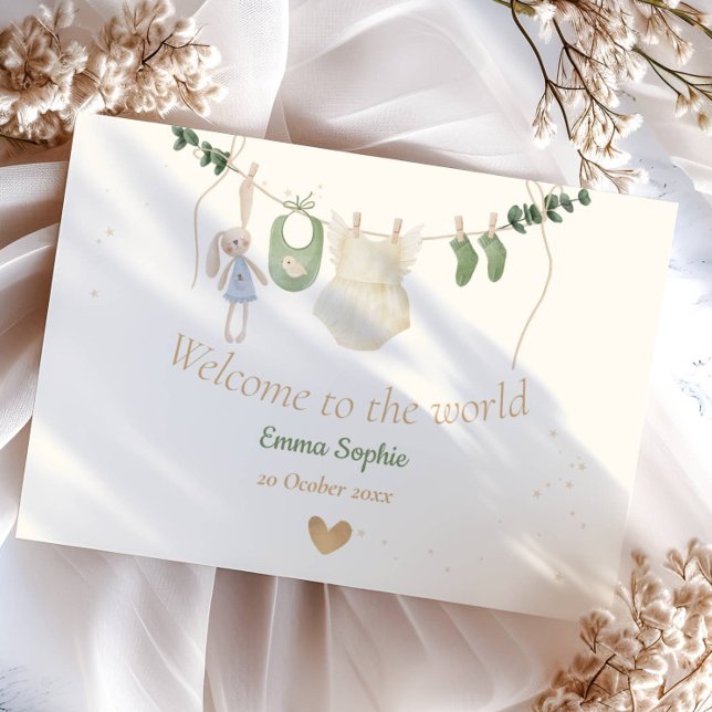 Faire-part Boho Whimsical Baby Clothes (Créateur téléchargé)