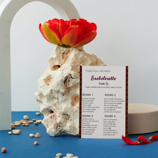 Faire-part Boire si Flannel & frizz jeu de bachelorette d'hiv (Créateur téléchargé)