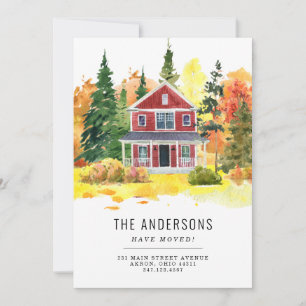 Faire-part Bois rustique de la maison Nous avons déménagé l'a