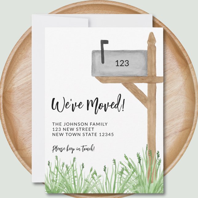 Faire-part Boite aux lettres aquarelle Nous avons déménagé (Créateur téléchargé)