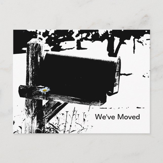 Faire-part Boîte aux lettres rurale et carte postale aux marg (Devant)