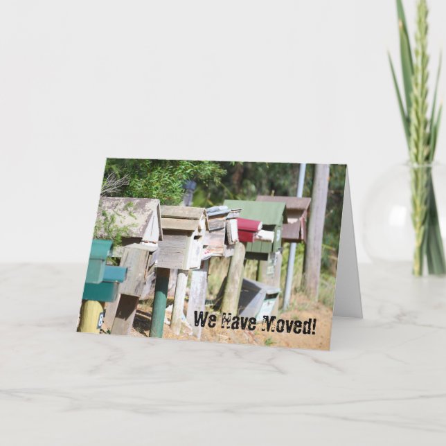 Faire-part Boîtes à lettres vieilles en bois pour Nous avons  (Devant)